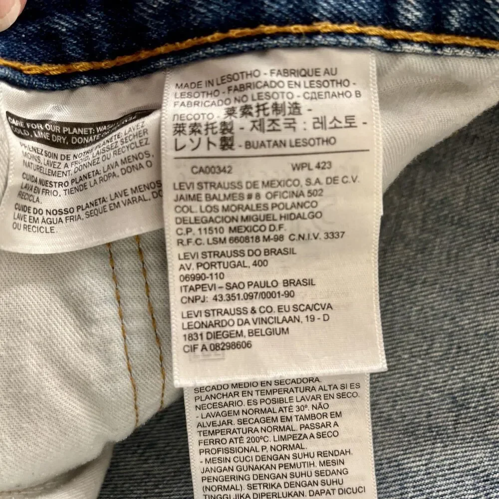 Levi's 505 Jeans Men's 38 X 32 Regular Fit Straight Leg Dark Stonewash Blue READ